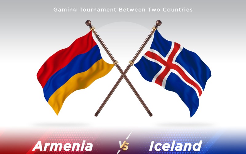 Armenien gegen Island Two Flags
