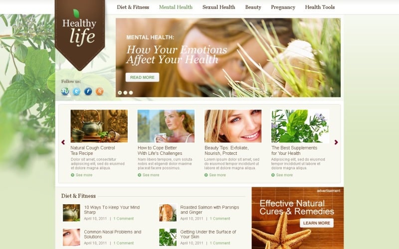 Безкоштовна тема і шаблон веб-сайту Herbal WordPress
