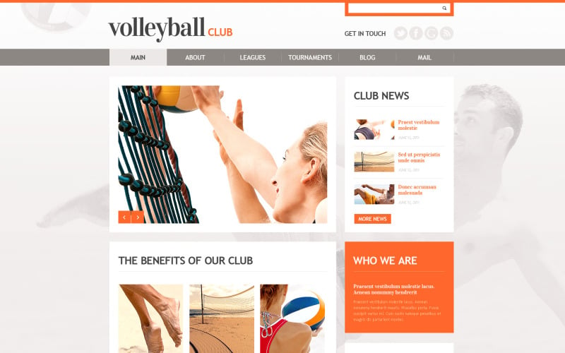 Free Happy Volleyball WordPress Theme & Website Template