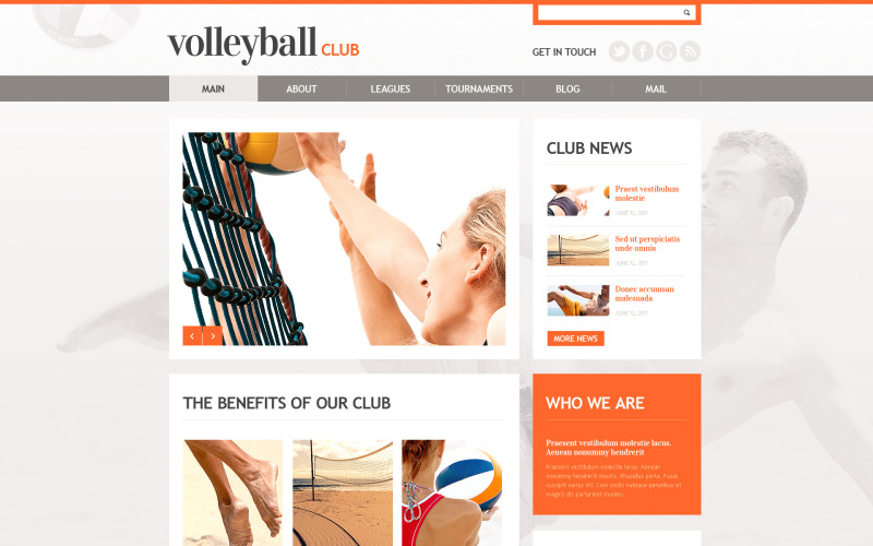 Gratis Happy Volleyball WordPress-thema en websitesjabloon