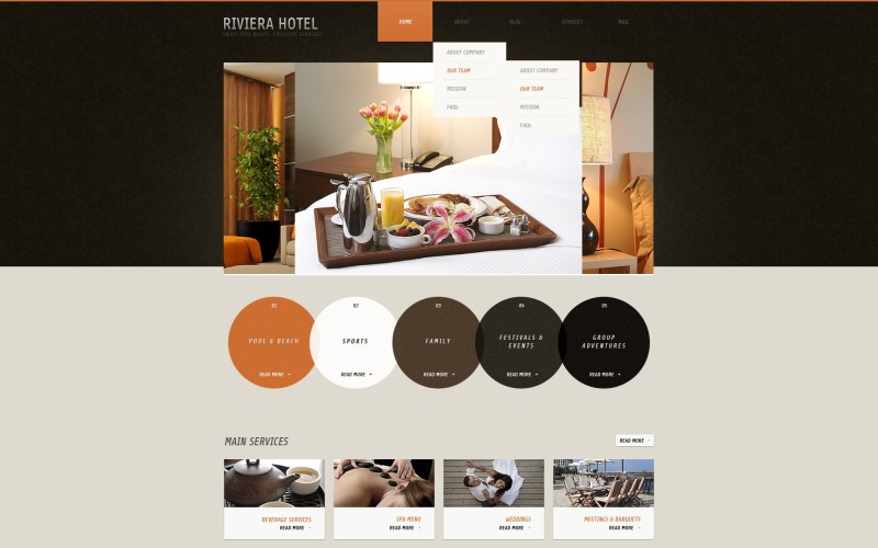 Gratis hotell WordPress -layout och webbplatsmall