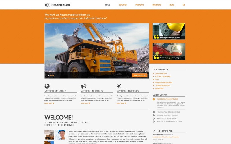Gratis industriföretag WordPress-tema och webbplatsmall