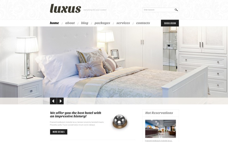 Gratis WordPress-websitelay-out en sjabloon voor hostels