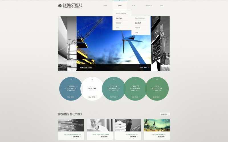 Ingyenes gyártási WordPress webhely-elrendezés és sablon