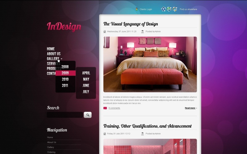 Modèle de mise en page et de site Web WordPress gratuit pour la conception d'intérieur
