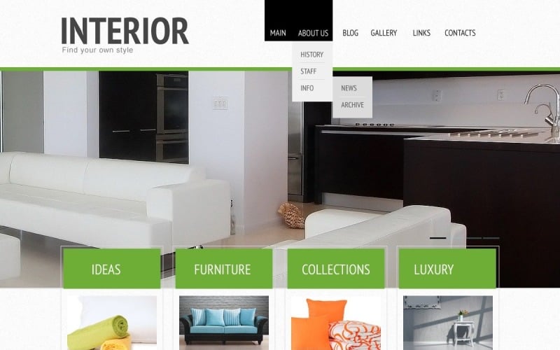 Plantilla de sitio web y diseño de WordPress de diseño interno gratuito