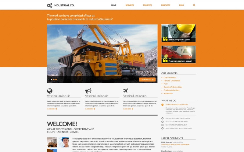 Plantilla de sitio web y tema de WordPress para empresa industrial gratis