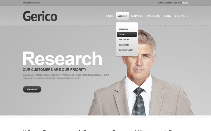 Thème WordPress et modèle de site Web gratuits pour la gestion des gris