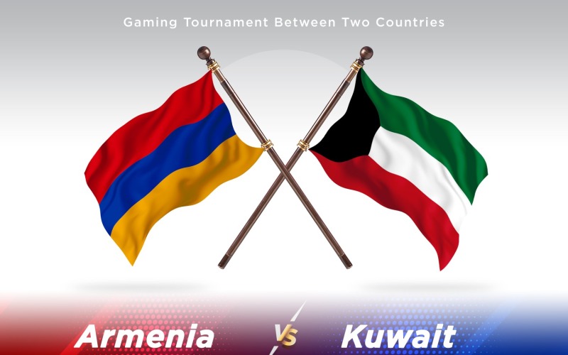 Armenia contra Kuwait Two Flags