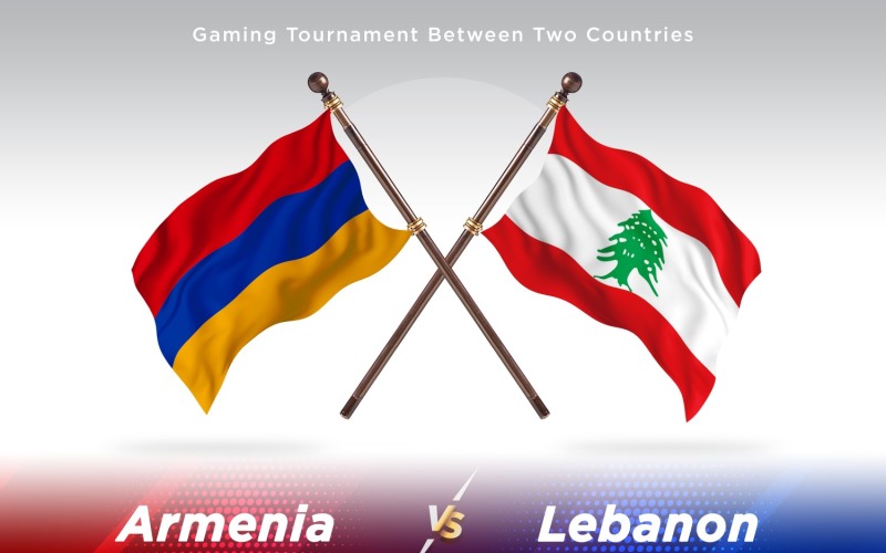 Armenia contra Líbano dos banderas