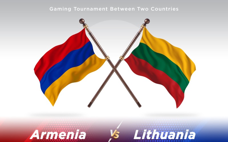 Armenië versus Litouwen Two Flags
