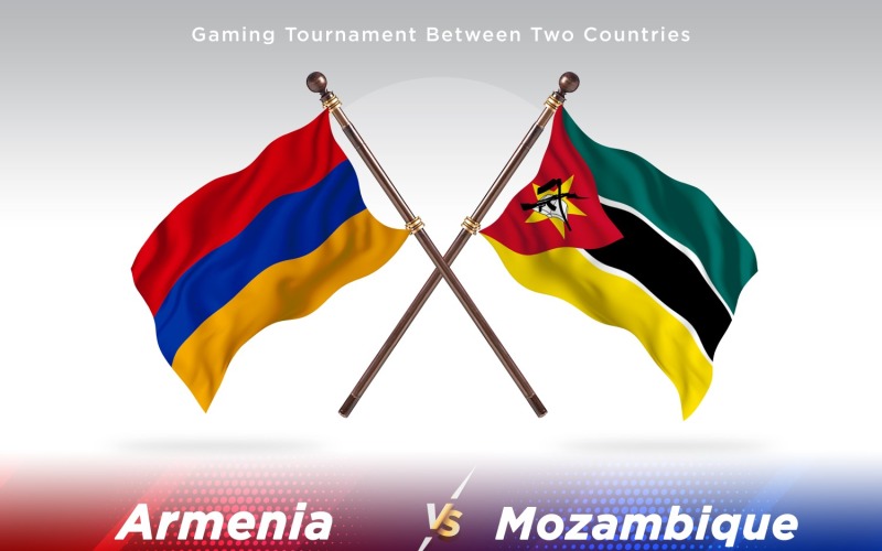 Armenië versus Mozambique Two Flags