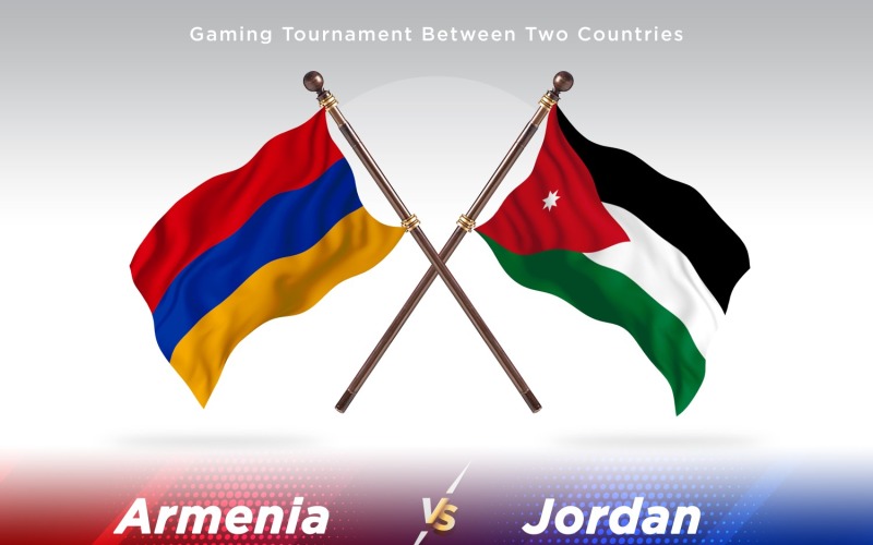 Armenien gegen Jordanien Two Flags