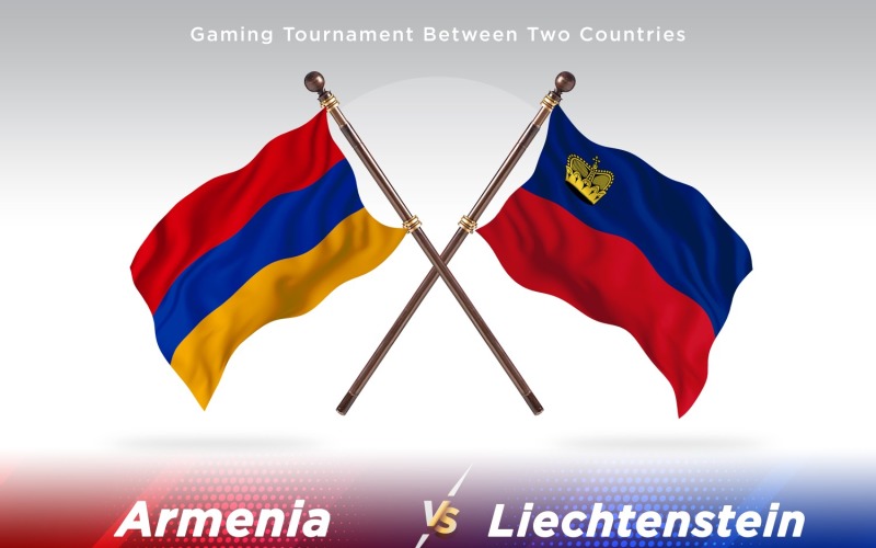 Armenien gegen Liechtenstein zwei Flaggen