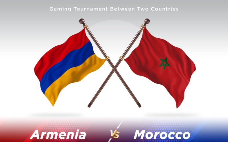 Armenien gegen Marokko Zwei Flaggen