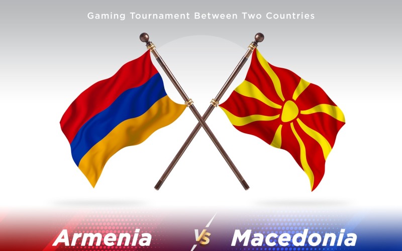 Armenien gegen Mazedonien Two Flags