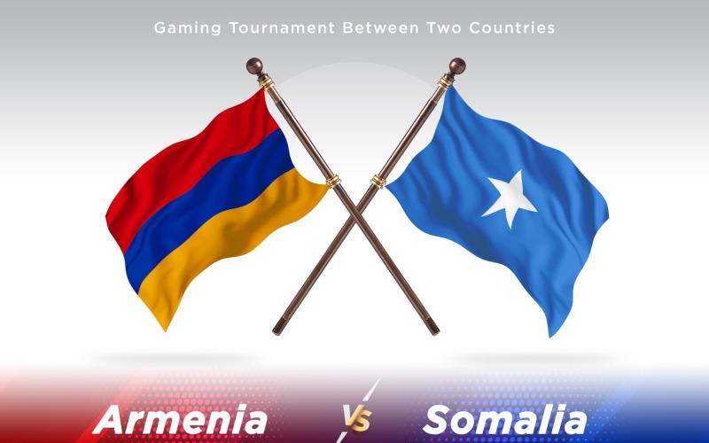 Armenien gegen Somalia Two Flags
