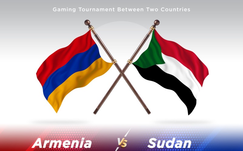 Armenien gegen Sudan Zwei Flaggen