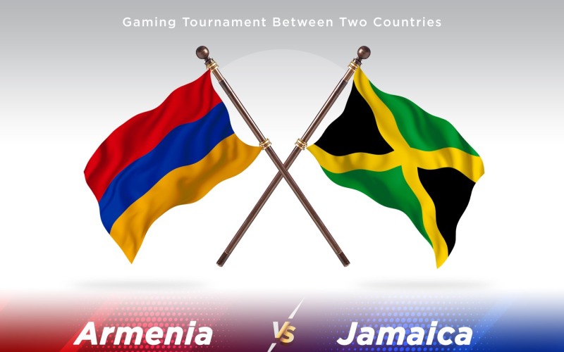 Armenien kontra Jamaica två flaggor