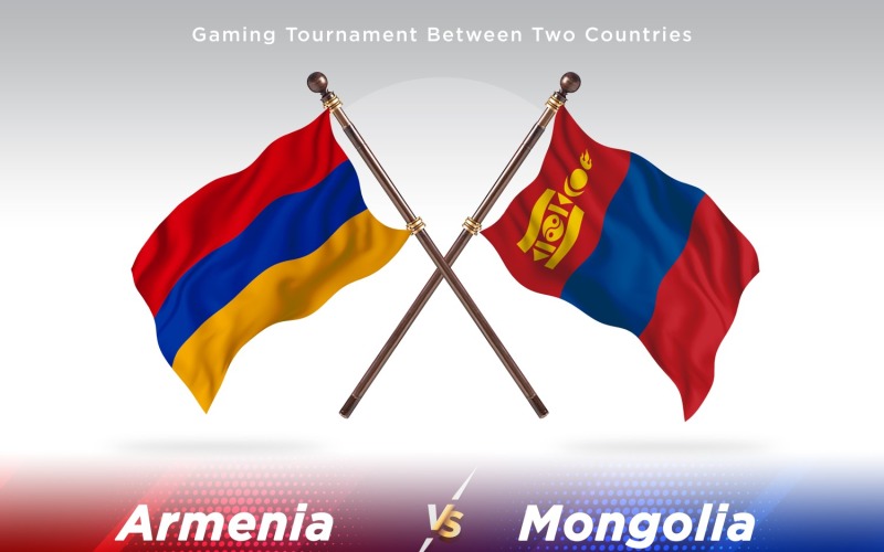 Armenien kontra Mongoliet två flaggor