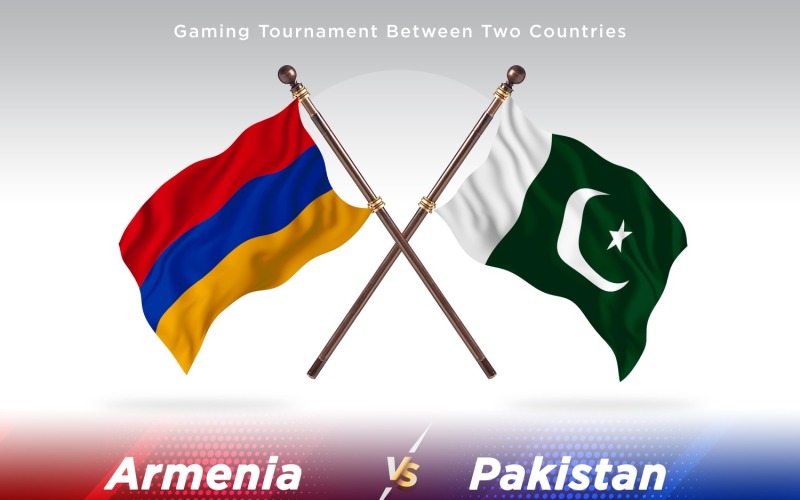 Armenien kontra Pakistan två flaggor