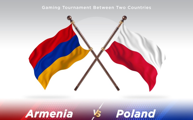 Armenien kontra Polen Två flaggor
