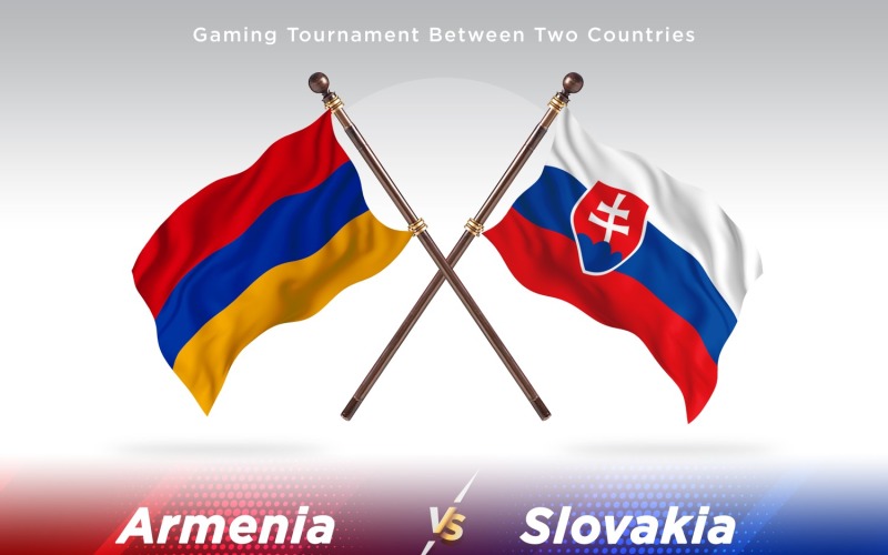 Armenien kontra Slovakien Två flaggor
