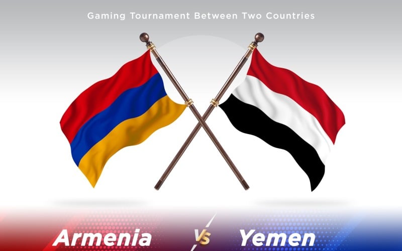 Armenia versus Yemen Two Flags