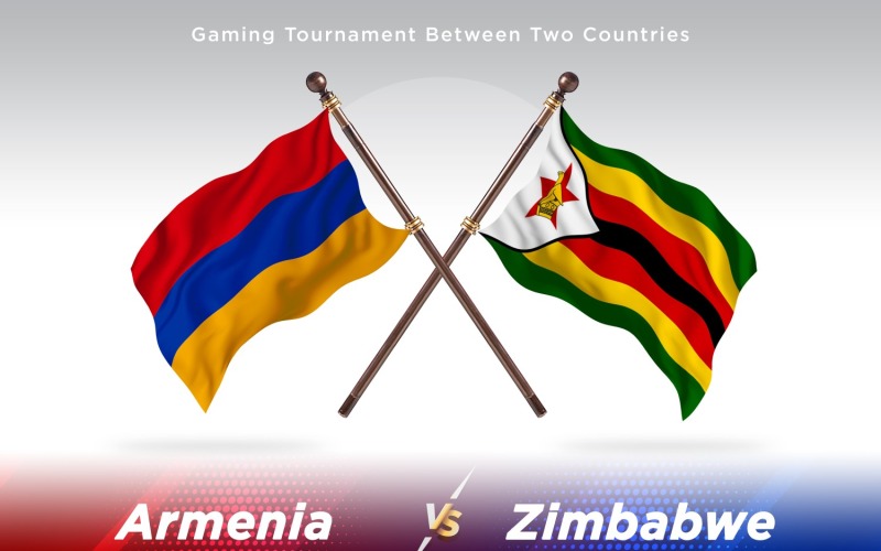 Armenië versus Zimbabwe Two Flags