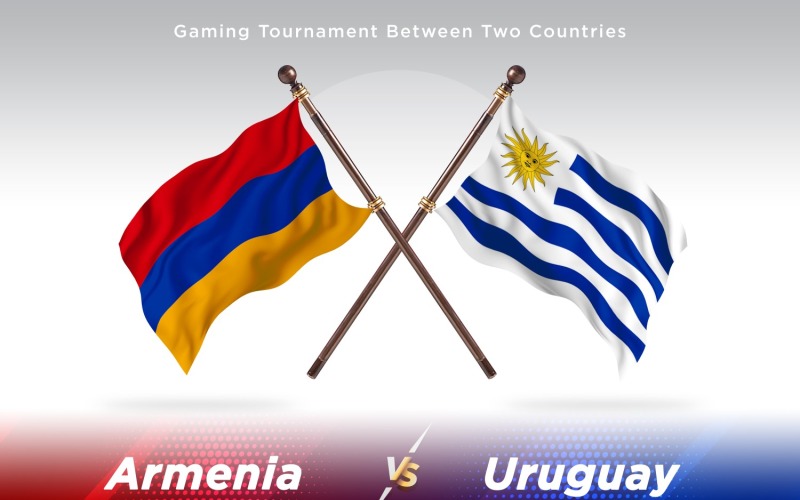 Armenien kontra Uruguay två flaggor