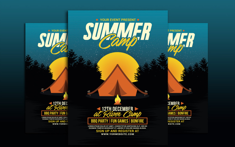 Modèle de Flyer de camp d'été