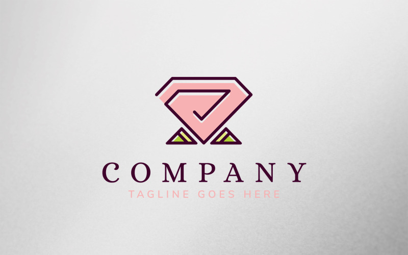 Modèle de logo de rose de diamant