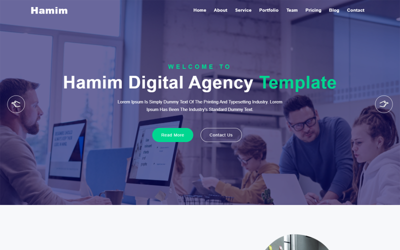 Шаблон целевой страницы цифрового агентства Hamim