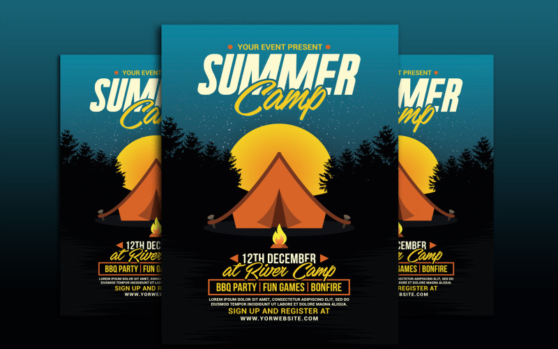 Summer Camp Flyer Template #197264 - TemplateMonster