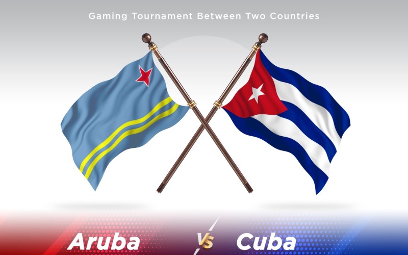 Aruba contra Cuba Two Flags