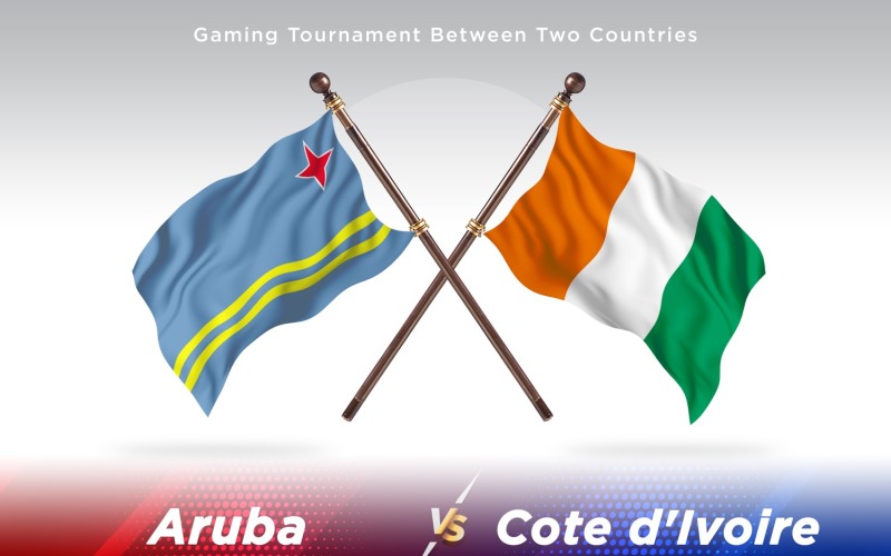 Aruba contre Côte d'Ivoire Two Flags