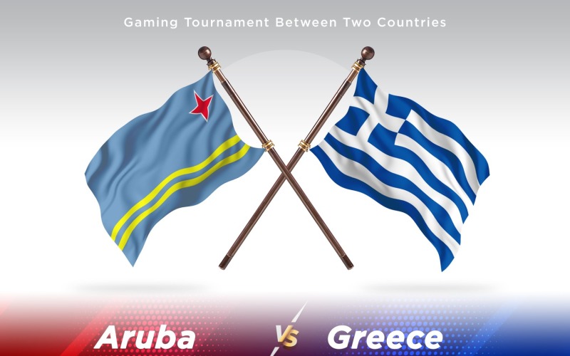 Aruba gegen Griechenland zwei Flaggen