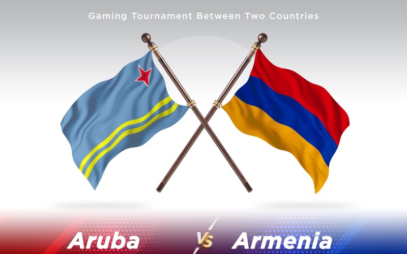 Aruba kontra Armenien Två flaggor