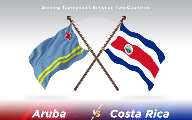 Aruba versus Costa Rica Two Flags