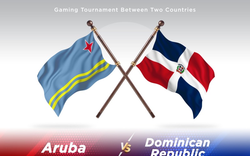Aruba versus Dominican Republic Two Flags