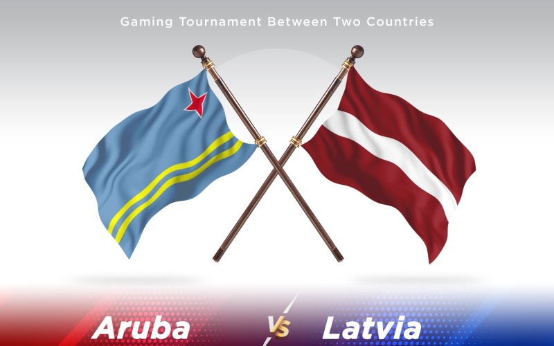 Aruba contre la Lettonie deux drapeaux