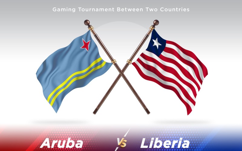 Aruba kontra Liberia två flaggor