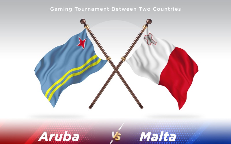 Aruba kontra Malta två flaggor