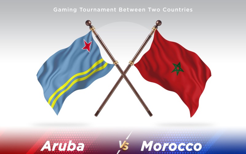 Aruba kontra Marocko två flaggor