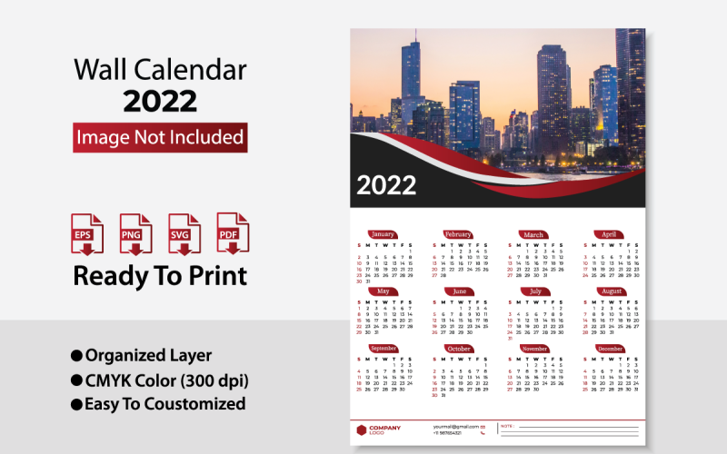 2022 Business Wall Calendar / Design Planer TemplateMonster