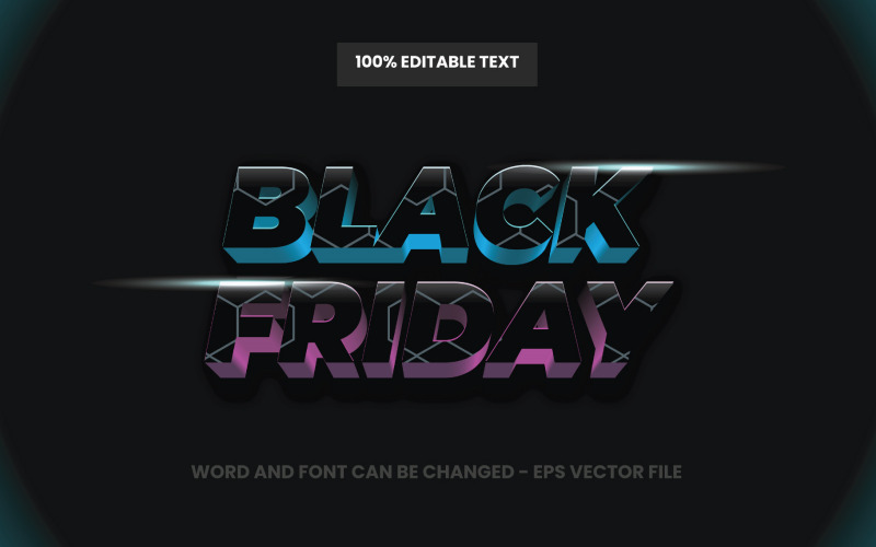 Ilustração do efeito de texto de venda da Black Friday