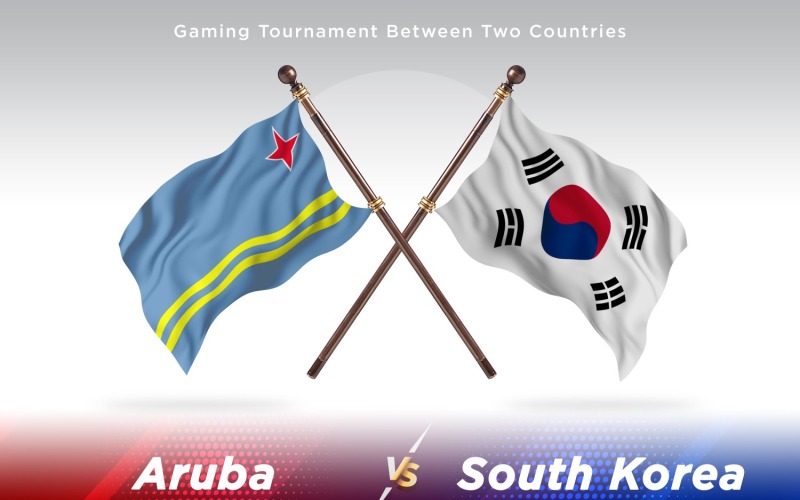 Aruba contre la Corée du Sud deux drapeaux