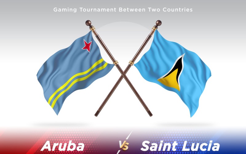 Aruba contre Sainte-Lucie deux drapeaux