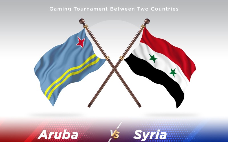 Aruba gegen Syrien Zwei Flaggen