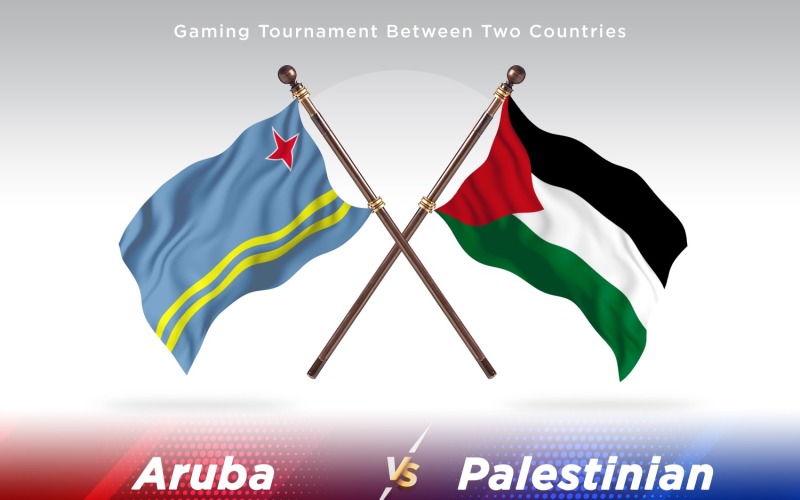 Aruba kontra palestinska två flaggor